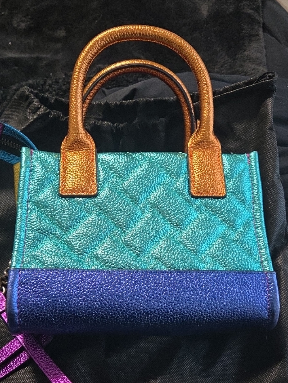 Kurt Geiger Leather Kensignton  Metallic Crossbody Bag New With Dustcover - Picture 8 of 11
